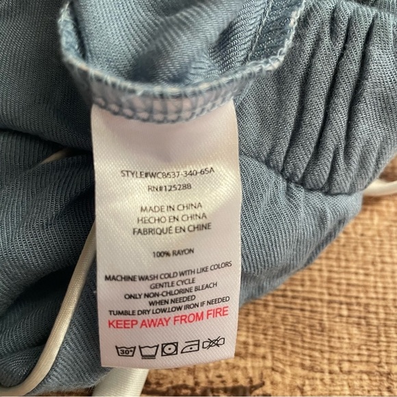 Jason Wu Women's Pajama Pants Blue White Elastic Waist Pockets Size Small - Picture 3 of 4